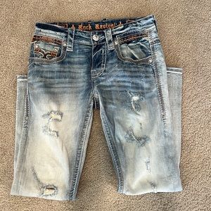 Mens Rock Revival slim boot jeans size 29x30